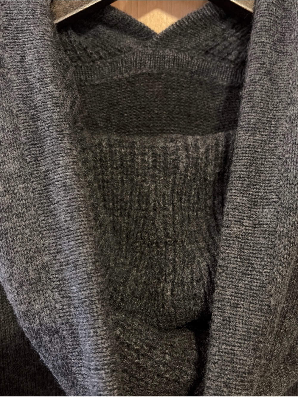 Buck Mason Wool Cashmere Blend Charcoal Loopback Hoodie Sweatshirt XL Luxury - Picture 9 of 11